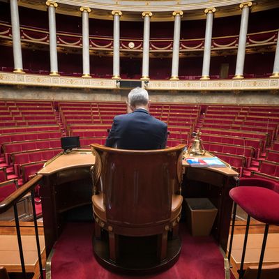 Le président de l'Assemblée nationale François de Rugy pendant une séance de photos le 16 octobre 2017.