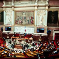 L'hémicycle de l'Assemblée nationale.