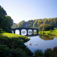 Vue du parc de Stourhead, en Angleterre