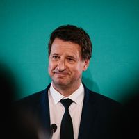 Yannick Jadot le 10 avril 2022, après l'annonce des résultats du premier tour de la présidentielle