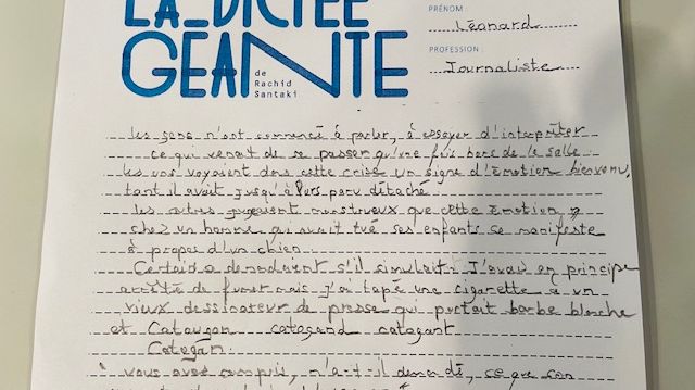 La dictée de Léonard Desbrières sur France-Culture