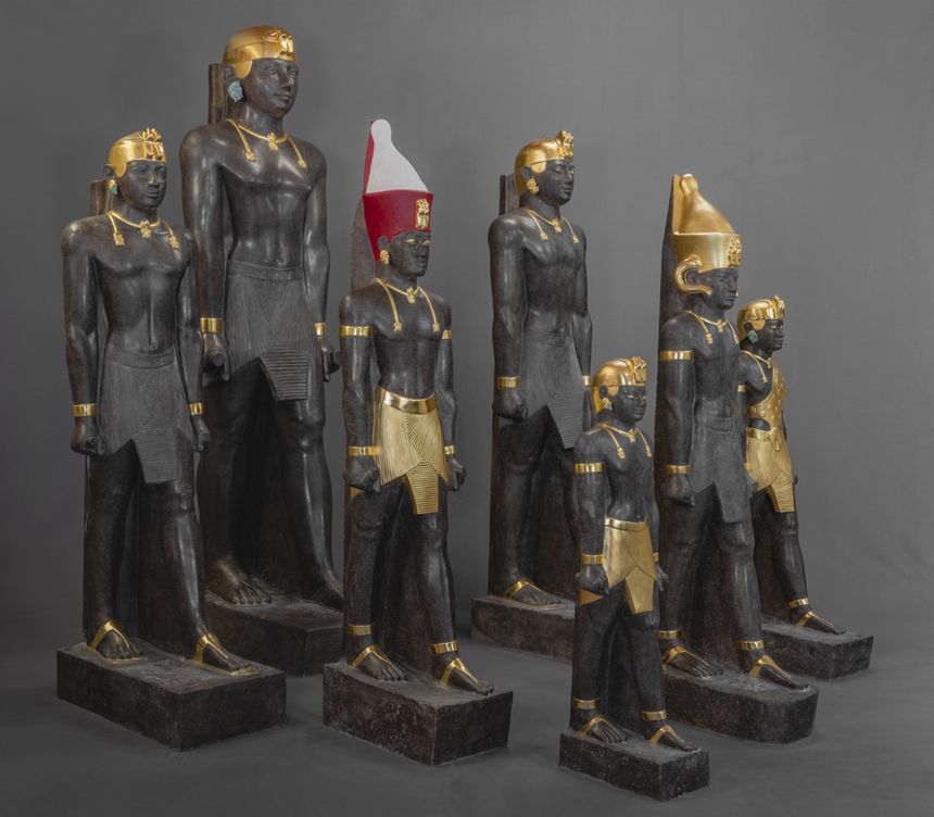 Copie 7 scupltures des 5 pharaons (Taharqa,Tanouétamani, Senkamanisken, Anlamaniet et Aspelta)