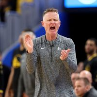Steve Kerr, entraîneur des Warriors, lors d'un match en 2022.