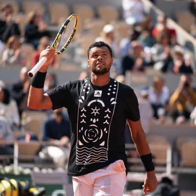 Le joueur de tennis Jo-Wilfried Tsonga lors de son dernier match de sa carrière le 24 mai 2022 au stade Roland-Garros à Paris.