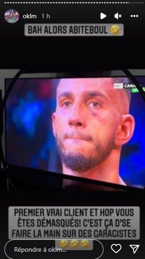 Capture d'écran story Instagram de Booba