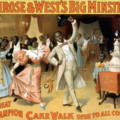 Grande compétition de cake-walk ouverte à tous. Affiche de spectacle américaine de 1896.
