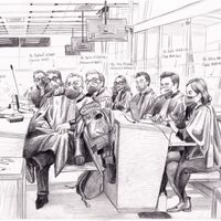 Les avocats de la défense lors du procès du 13 novembre 2015
