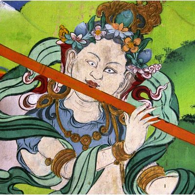 Détail de fresque au Monastère de Phodong
