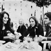 Bernadette Lafont, Marinka Matuszewski, Jean Eustache, Jean-Pierre Léaud et Françoise Lebrun, après la projection du film en mai 1973 au Festival de Cannes