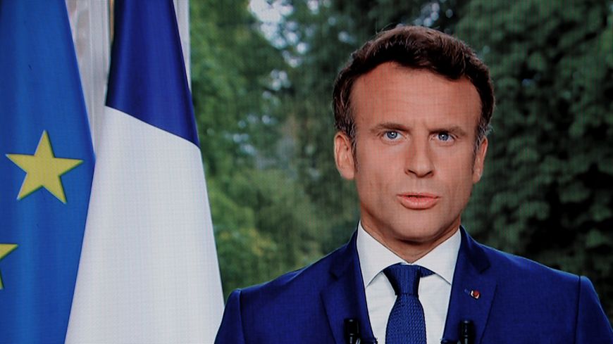 Emmanuel Macron durant son allocution le 22 juin 2022.