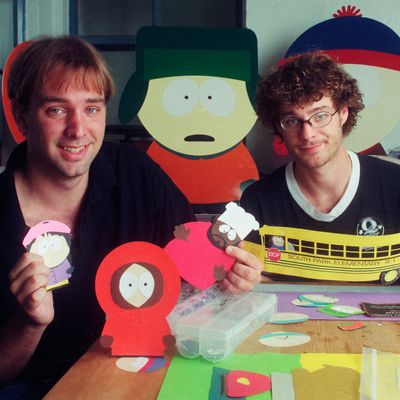 Matt Stone et Trey Parker, les créateurs de South Park, en 1997