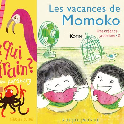 Couvertures des livres jeunesse "Mais qui conduit ce train" & "Les vacances de Momoko"