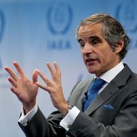 Rafael Grossi, Directeur Général de l’Agence internationale de l’énergie atomique (AIEA), lors d’une conférence de presse jeudi 9 juin à Vienne.