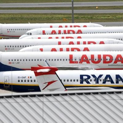 Un avion Ryanair sur le tarmac de l'aéroport de Vienne-Schwechat, le 22 mai 2020.