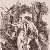 The pastoral loves of Daphnis and Chloe, illustration, Milan, Daelli, 1863.