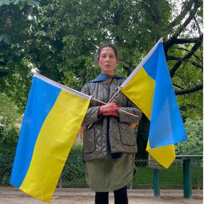 Capture d'écran d'une vidéo postée par Daria sur Instagram (@dariamitiuk) : "Nous allons gagner, il n'y a pas d'autre option. Gloire à l'Ukraine."