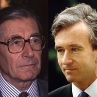 Portraits de Henry Racamier et Bernard Arnault, circa 1990.