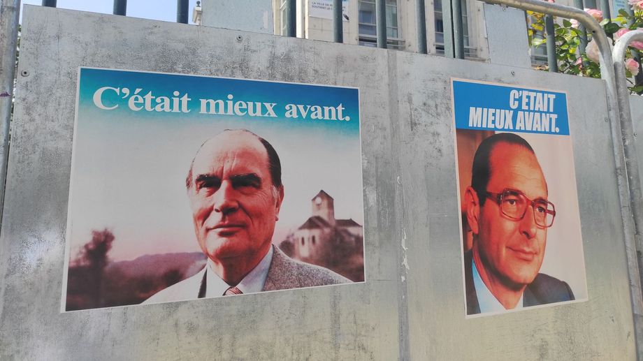 L�gislatives : des affiches Fran�ois Mitterrand et Jacques Chirac coll�es en Dordogne avant le deuxi�me tour