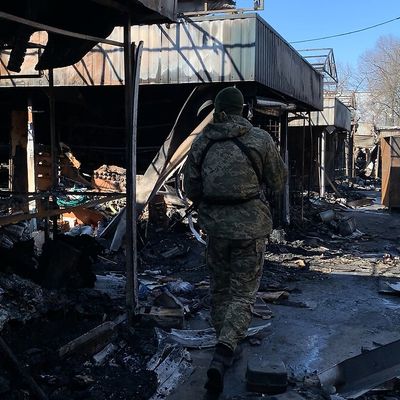 La ville de Kharkiv, en Ukraine, ravagée par les bombardements russes, le 21 mars 2022 - Crédits photo : Jérémy Tuil / RADIO FRANCE