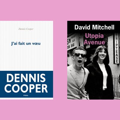 Les couvertures des livres "J'ai fait un vœu" de Dennis Cooper et "Utopia Avenue" de David Mitchell