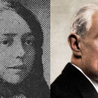 A gauche, Jeanne Leleu à 13 ans (Photographie d'Henri Manuel parue dans Comoedia en 1913) / A droite Maurice Ravel.
