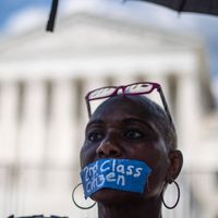 Rassemblement devant la Cour suprême des États-Unis, le 25 juin 2022