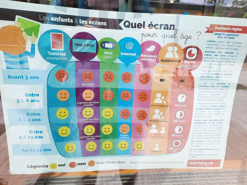 Sur les portes du centre social Alco à Amiens nord, les préconisations de temps d'écrans pour les enfants