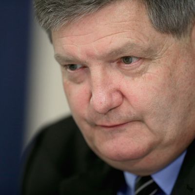 James Risen, journaliste du New York Times, lors d'une conférence de presse au National Press Club le 14 août 2014 à Washington