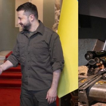 Ursula Von der Leyen et Volodymyr Zelensky / des armes à Marioupol