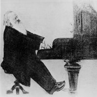 Johannes Brahms jouant du piano (vers 1890)