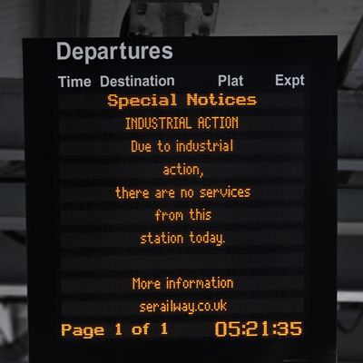 Paddock Wood Station dans le Kent, fermée pour cause de mouvement social.