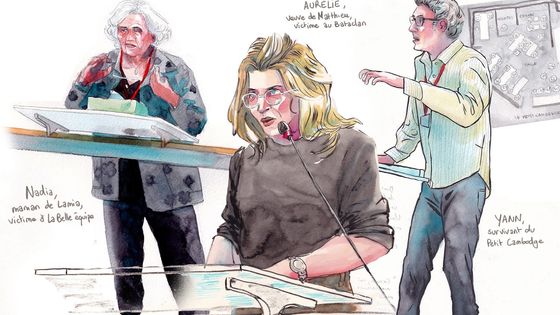 Nadia, Aurélie, Yann, à la barre du procès des attentats du 13 novembre 2015 ©Radio France - Valentin Pasquier