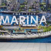 Sur la promenade de Colombo Port City, le 10 janvier 2022. L'ouverture de ce sentier pédestre marque le 65e anniversaire diplomatique entre Chine et Sri Lanka.