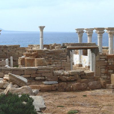 Les vestiges de la Basilique d'Erythron, actuel village de Latrun en Cyrénaïque, en bord de mer à 35km d'Apollonia (Libye).