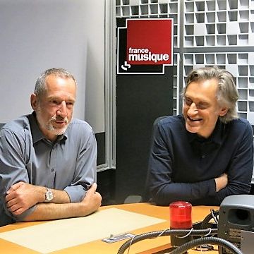 France Musique, studio 361 ... Vincent Borel, critique musical & le producteur Philippe Venturini (g. à d.)