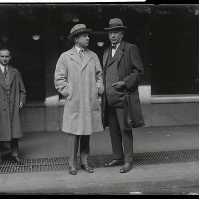 Richard Strauss et Leopold Stokowski après une représentation de "Till l'Espiègle" en 1921.