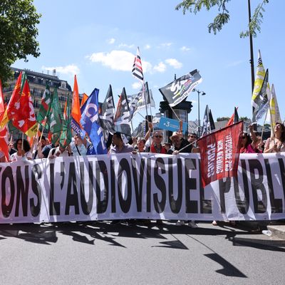 Rassemblement appelé par les syndicats à Paris, le 28 juin 2022.
