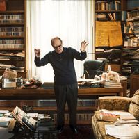 Ennio Morricone, filmé par Giuseppe Tornatore pour son documentaire "Ennio" qui sort le 2 juillet au cinéma.
