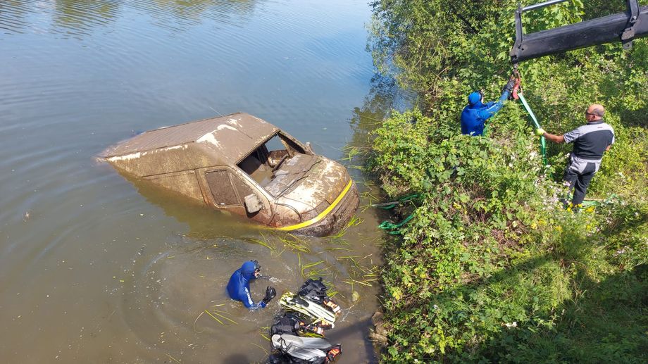 Exincourt : une camionnette rep�ch�e dans l'Allan, deux ans apr�s la disparition de son conducteur