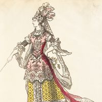 Mademoiselle Rochois à la première d’Armide de Jean-Baptiste Lully, 1686..