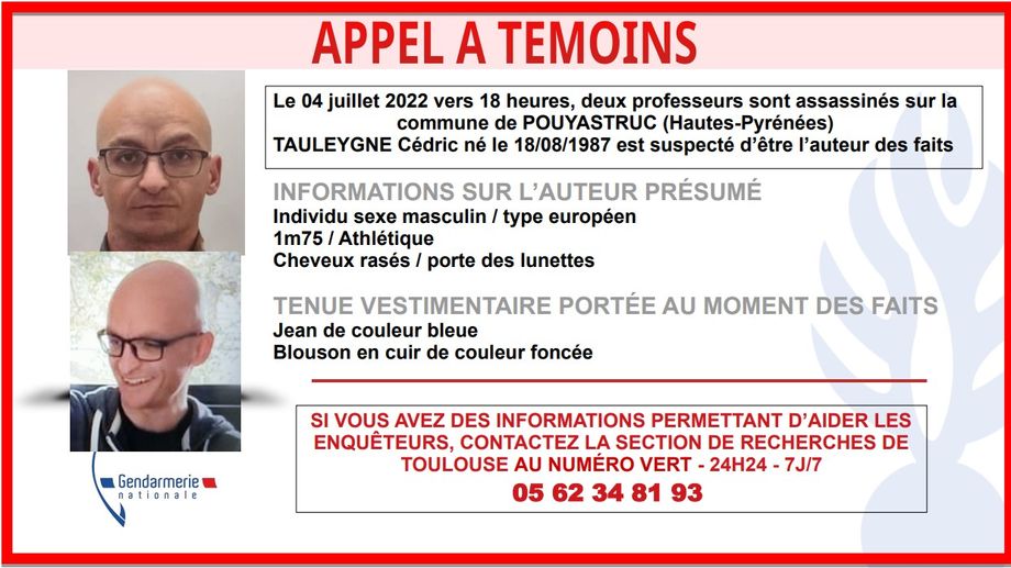 Double assassinat de Pouyastruc : un appel � t�moins lanc� pour retrouver le fugitif