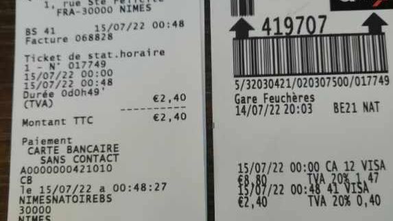 2,40 euros de plus au parking de la gare de N�mes en sortie de concert apr�s 50 minutes d'attente dans la file