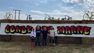 La commune de Cond�-sur-Marne se pr�pare au passage du Tour de France femmes