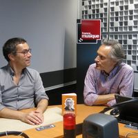 France Musique, studio 361 ... Les producteurs : Lionel Esparza & Philippe Venturini (g. à d.)