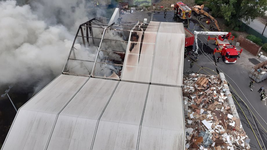 Trignac : 50 pompiers pour éteindre un incendie chez Véolia
