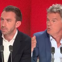 Julien Dive (LR) et Fabien Roussel (PCF, Nupes) au micro de Questions Politiques